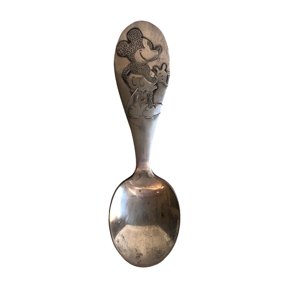 Vintage Winthrop Early Walt Disney 4” Silver Plated Mickey Mouse Baby Spoon